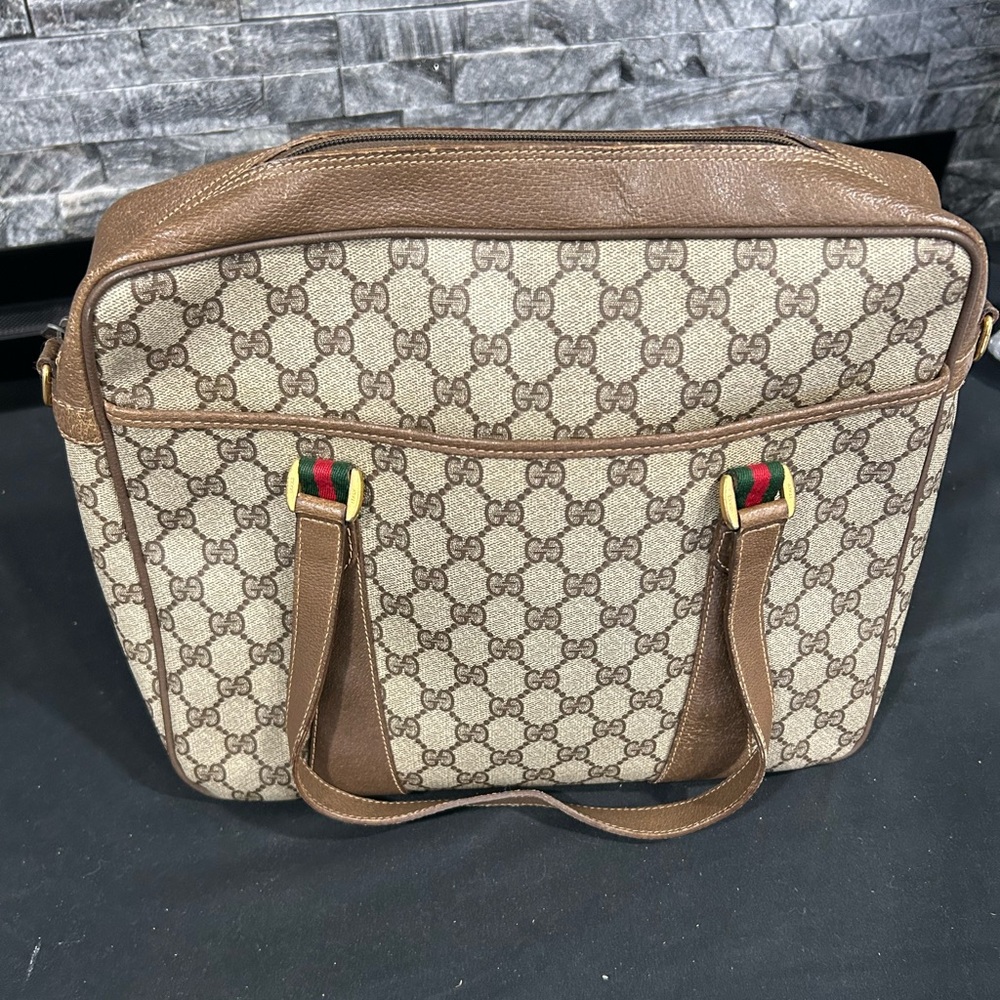 Gucci Brown and Cream Shoulder Bag